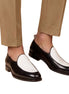 Monguzzo Contrast-Vamp Venetian Venetian Loafer for Men - Two-Tone Slip-On Loafers
