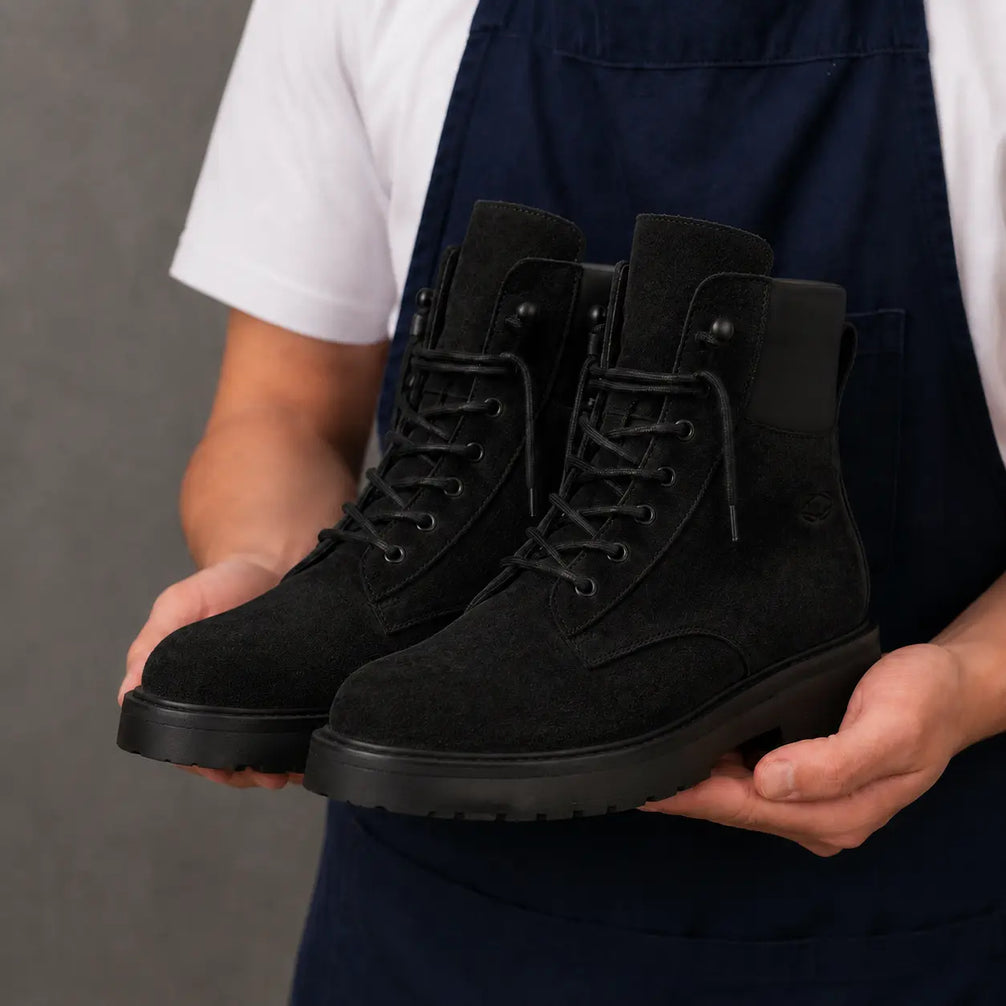 Mojave Suede Combat Boot for Men - Lug-Sole Lace-Up Leather Boots