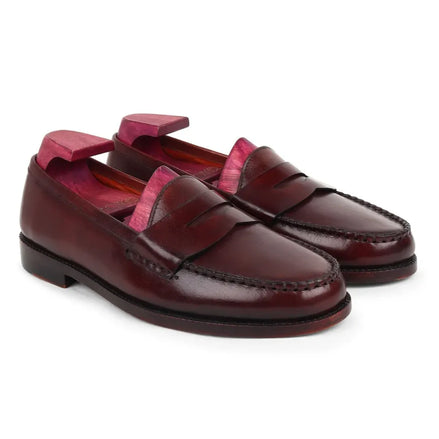 Malosco Beefroll Classic Penny Loafer for Men - Polished Leather Penny Loafers