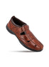 Mgarr Burnished Velcro Fisherman Sandal for Men - Cushioned Closed-Toe Sandals