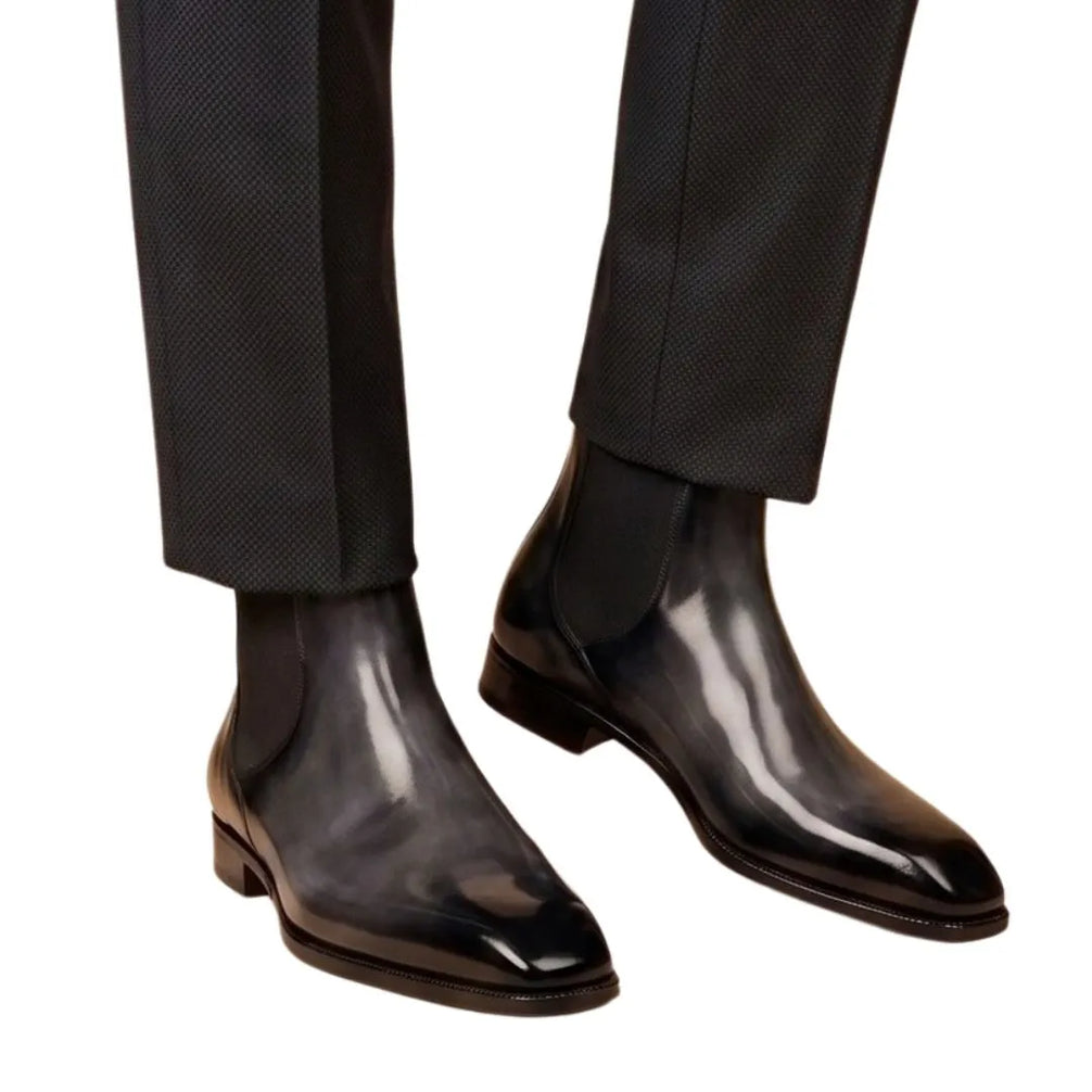 Marnate Patina Chelsea Chelsea Boot for Men - Hand-Painted Chelsea Boots