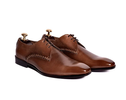 Molazzana Zig-Zag Stitched Derby for Men - Hand-Stitched Leather Dress Shoes