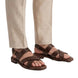 Mondonio Deep-Tone Cross-Strap Sandal for Men - Back-Strap Leather Sandals
