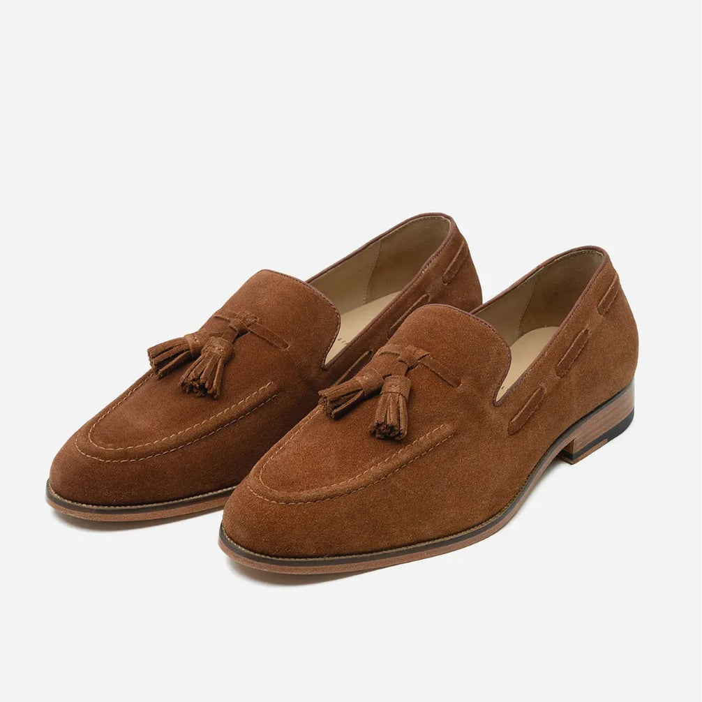 Monesiglio Suede Slim Tassel Loafer for Men - Suede Tassel Loafers