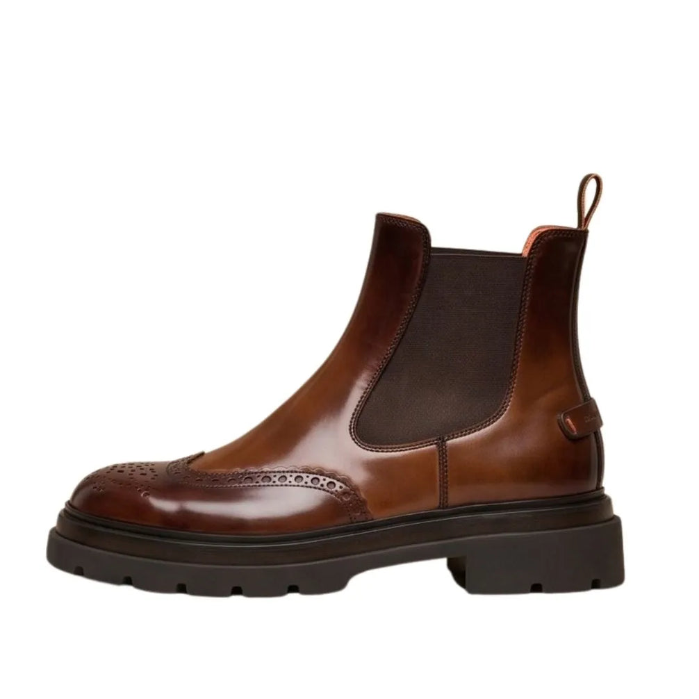 Monvalle Brogued Lug Chelsea Chelsea Boot for Men - Brogued Chelsea Boots