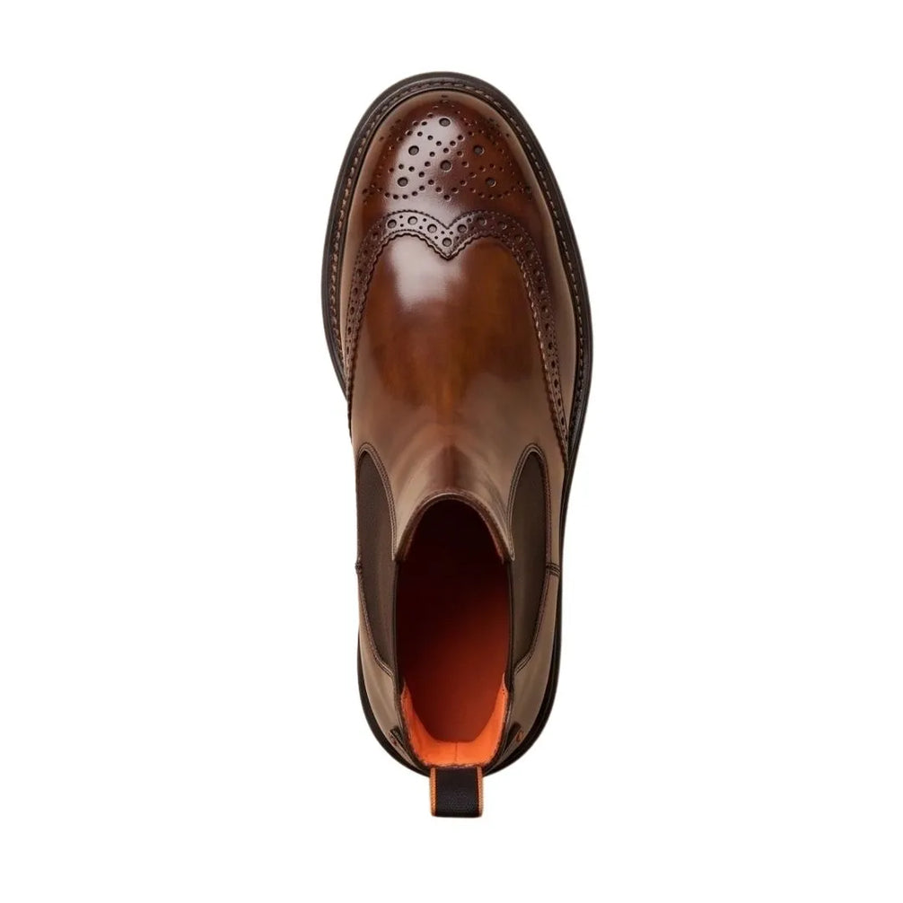 Monvalle Brogued Lug Chelsea Chelsea Boot for Men - Brogued Chelsea Boots