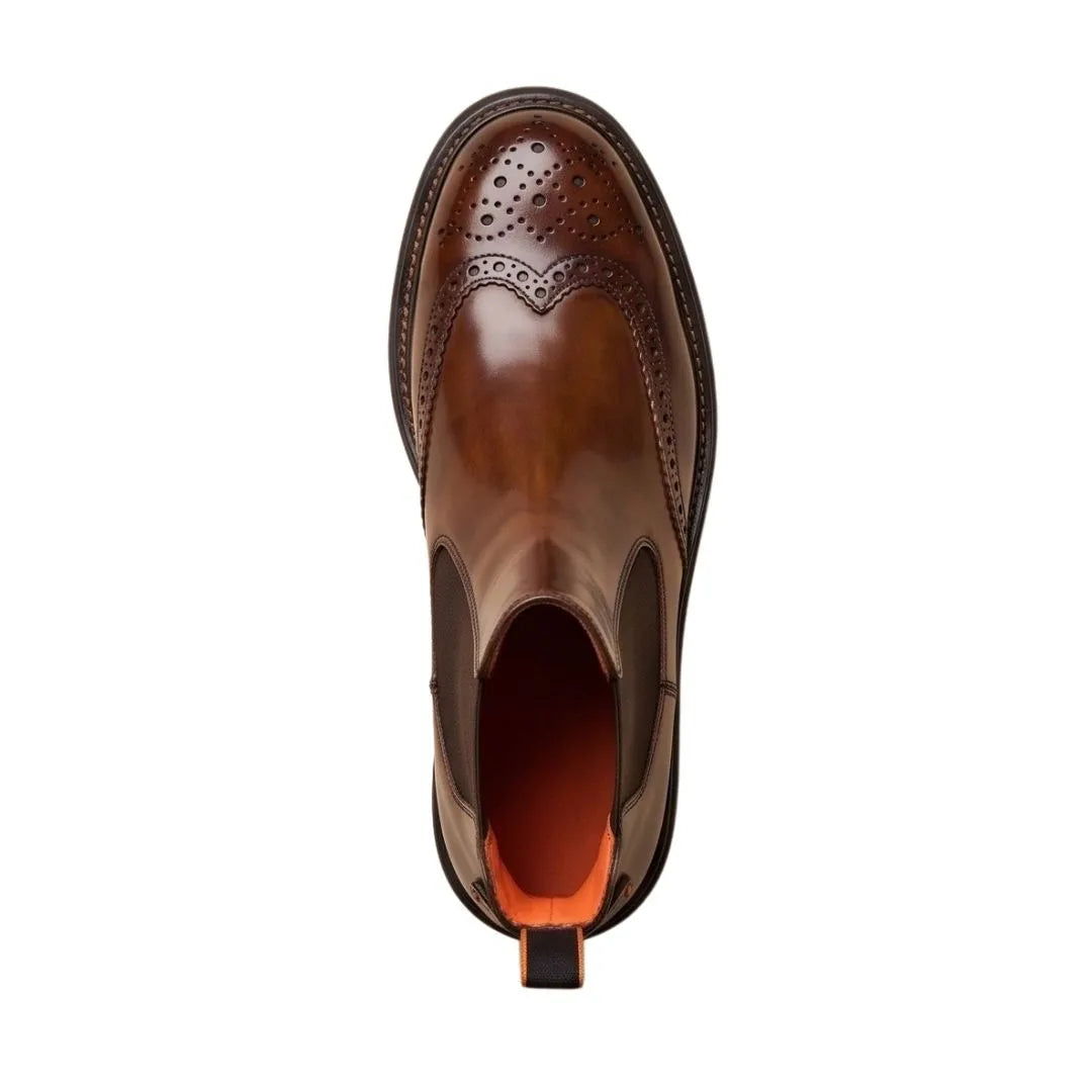 Monvalle Brogued Lug Chelsea Chelsea Boot for Men - Brogued Chelsea Boots