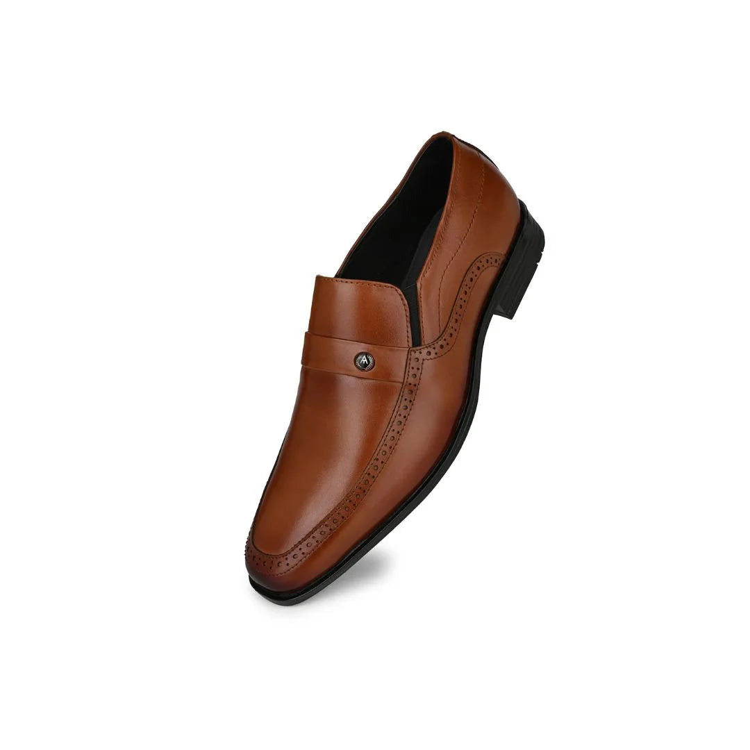 Mosqueruela Button-Strap Brogue Slip-On for Men - Formal Slip-On Shoes