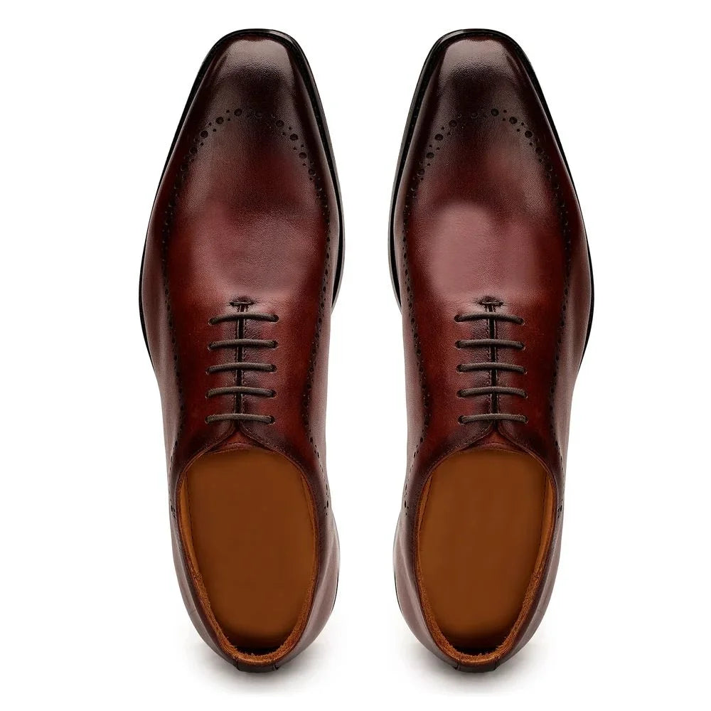 Monteverde Understated Medallion Wholecut Oxford for Men - Classic Leather Oxford Shoes