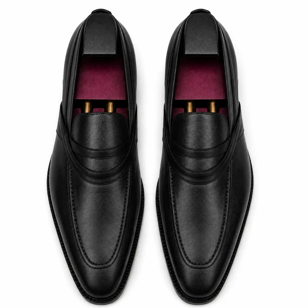 Mirasol Two-Tone Crossed-Strap Dress Loafer for Men - Hand-Patina Leather Shoes