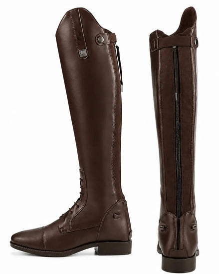 Toledo Men's Lace-Up Polo Riding Boots – Tall Black Leather Field Boots for Polo