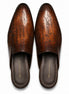 Mazzarino Hand-Inscribed Script Mule for Men - Backless Leather Slip-On Shoes
