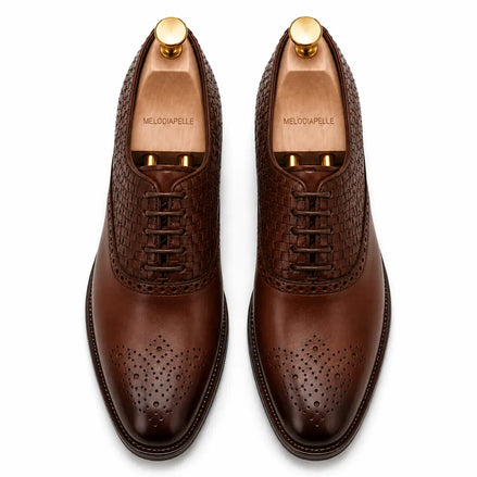 Maverick II Woven Wingtip Brogue Oxford for Men - Goodyear Welted Leather Shoes
