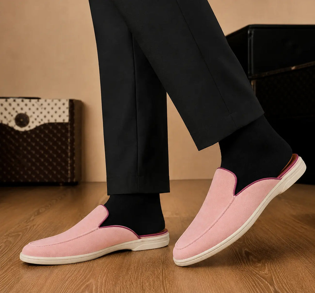 Malvasia Piped Suede Cupsole Mule for Men - Backless Slip-On Shoes