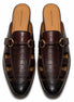 Maremma Caged Croc-Embossed Bit Mule for Men - Backless Fisherman Shoes