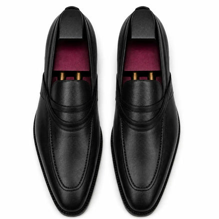 Mirasol Two-Tone Crossed-Strap Dress Loafer for Men - Hand-Patina Leather Shoes