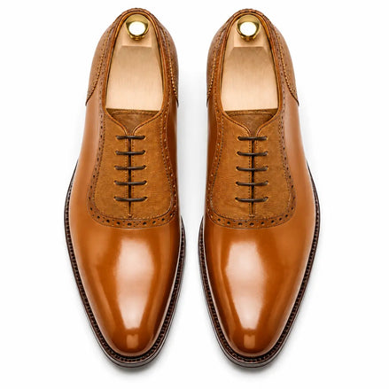 Montserrat Two-Tone Saddle Oxford for Men - Goodyear Welted Spectator Dress Shoes