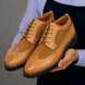 Mosaic Leather & Suede Wingtip Derby for Men - Goodyear Welted Lug-Sole Shoes