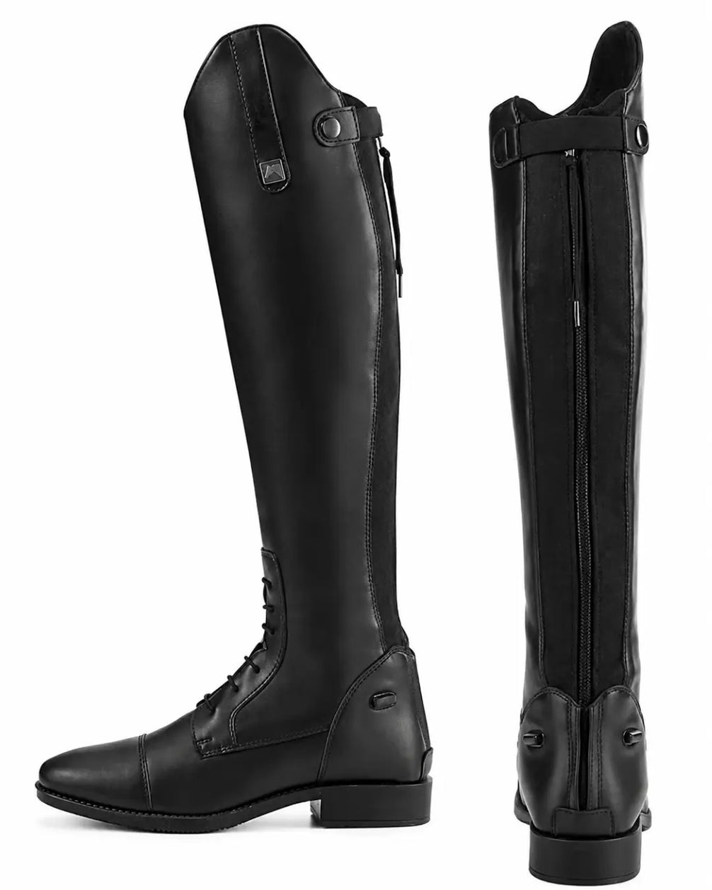 Toledo Men's Lace-Up Polo Riding Boots – Tall Black Leather Field Boots for Polo