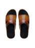 Mazagon Brogued Band Slide for Men - Punched-Leather Slide Sandals