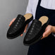 Maratea Croc-Panel Suede Mule for Men - Two-Material Backless Slip-On Shoes