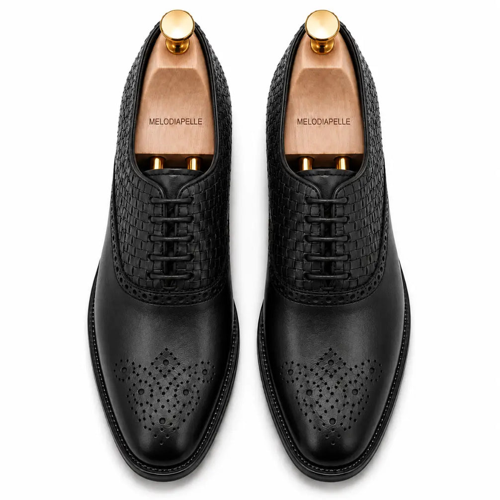 Maverick II Woven Wingtip Brogue Oxford for Men - Goodyear Welted Leather Shoes