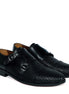 Mojacar Woven-Vamp Double Monk Strap for Men - Hand-Woven Leather Dress Shoes