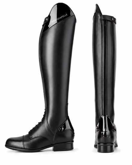 Verona Men's Patent-Top Polo & Horse Riding Boots – Black Leather Competition Boots