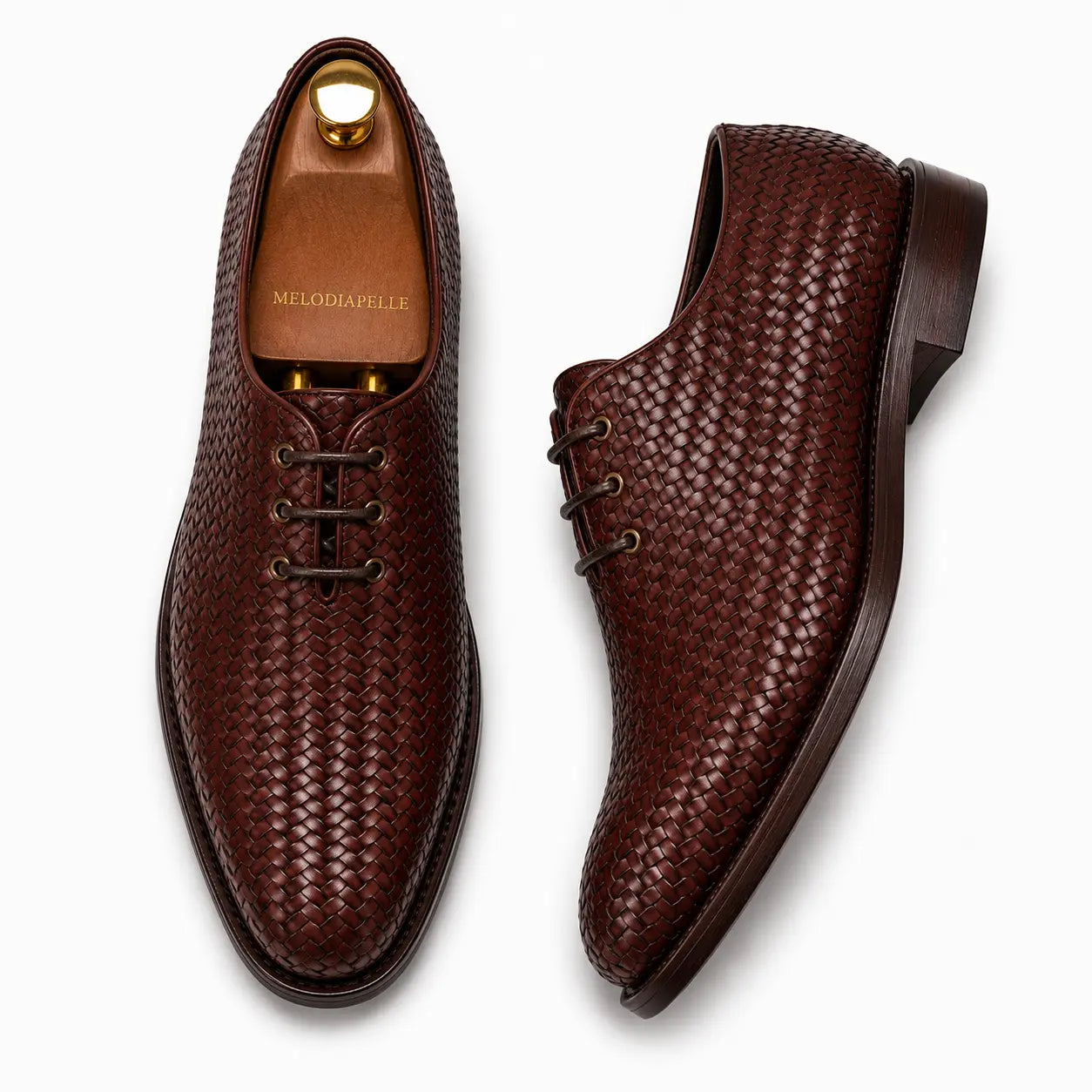Morrigan Full-Woven Oxford for Men - Handmade Basket-Weave Leather Dress Shoes