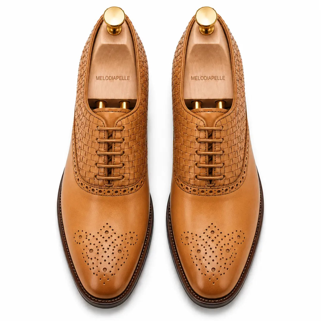 Maverick II Woven Wingtip Brogue Oxford for Men - Goodyear Welted Leather Shoes