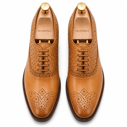 Maverick II Woven Wingtip Brogue Oxford for Men - Goodyear Welted Leather Shoes
