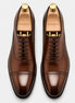 Marcello Burnished Semi-Brogue Cap-Toe Oxford for Men - Goodyear Welted Formal Shoes