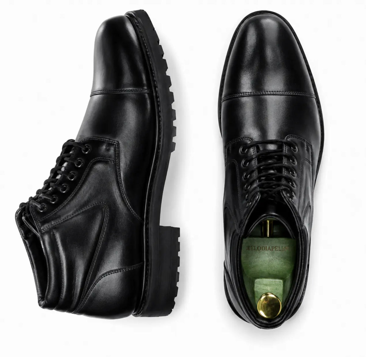 Munster Cap-Toe Work Boot for Men - Heavy Lug-Sole Leather Boots