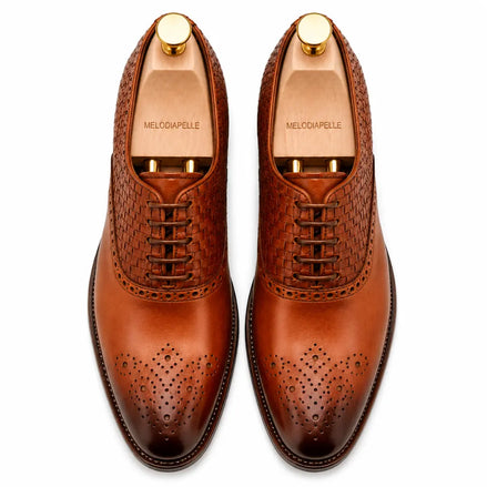 Maverick II Woven Wingtip Brogue Oxford for Men - Goodyear Welted Leather Shoes