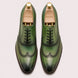Mossverde Hand-Patina Wingtip Brogue Oxford for Men - Goodyear Welted Leather Shoes