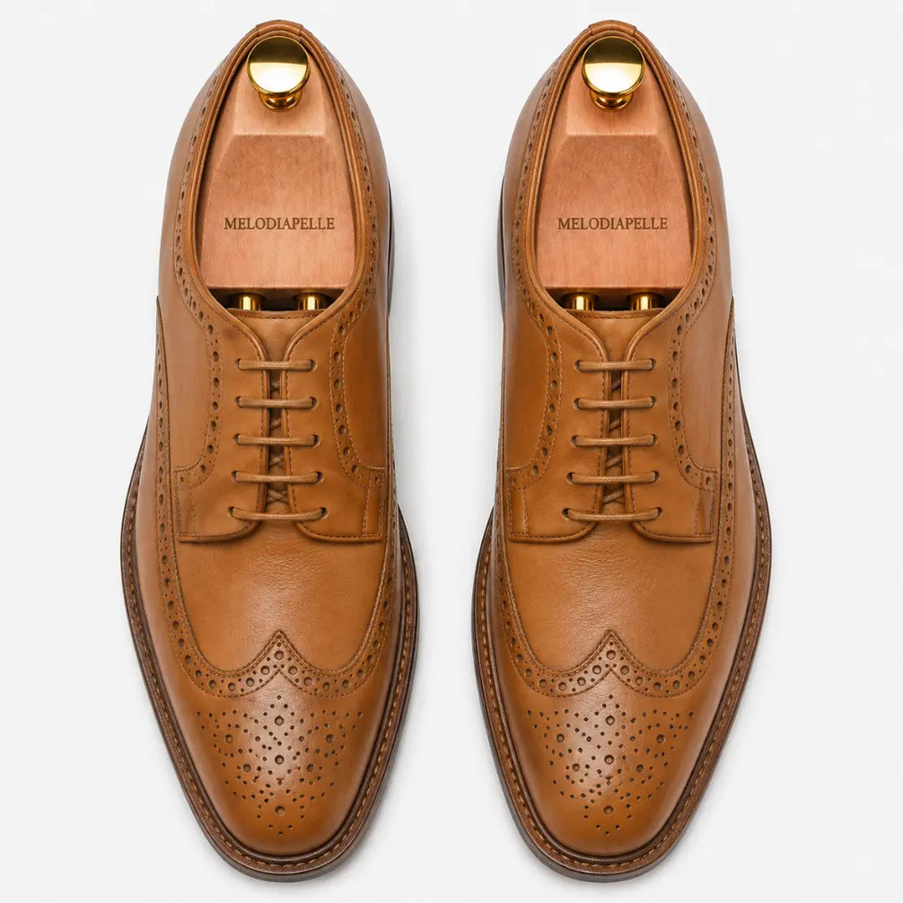 Missourie Longwing Brogue Derby for Men - Goodyear Welted Full-Grain Leather Shoes