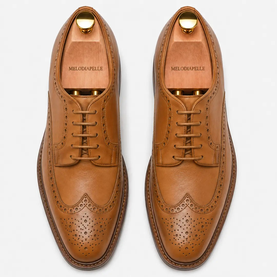 Missourie Longwing Brogue Derby for Men - Goodyear Welted Full-Grain Leather Shoes
