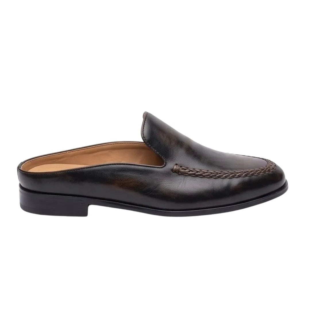 Mombaruzzo Pebble Mule Mule for Men - Leather Backless Loafers