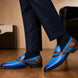 Mirasol Two-Tone Crossed-Strap Dress Loafer for Men - Hand-Patina Leather Shoes
