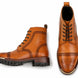 Mendoza Full-Brogue Cap-Toe Boot for Men - Handmade Leather Lace-Up Boots