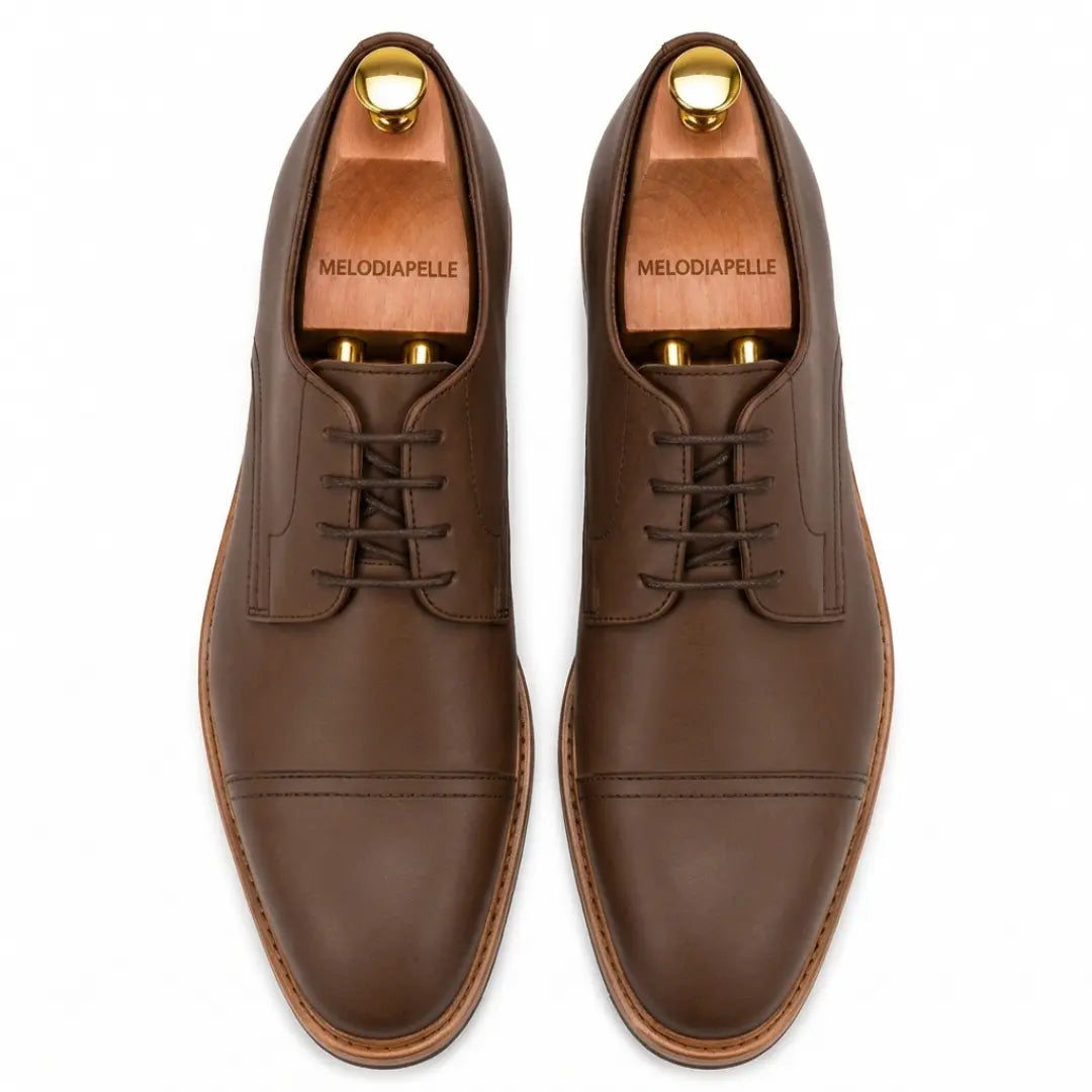 Max Cap-Toe Derby for Men - Nubuck Goodyear Welted Leather Shoes