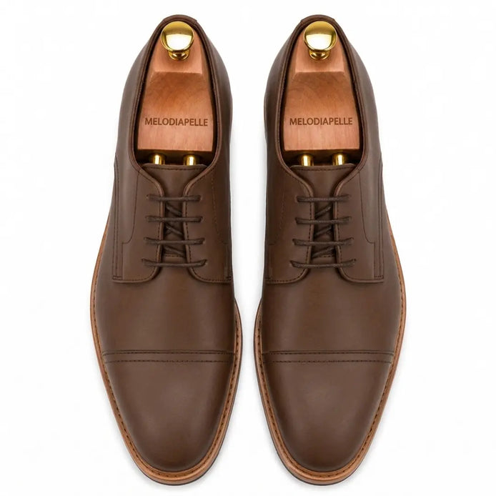 Max Cap-Toe Derby for Men - Nubuck Goodyear Welted Leather Shoes