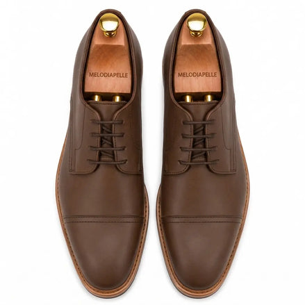 Max Cap-Toe Derby for Men - Nubuck Goodyear Welted Leather Shoes