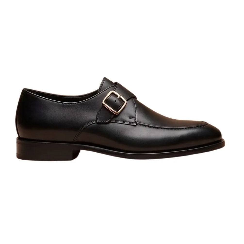 Meina Plain Single Monk Single Monk for Men - Polished Monk Strap Shoes