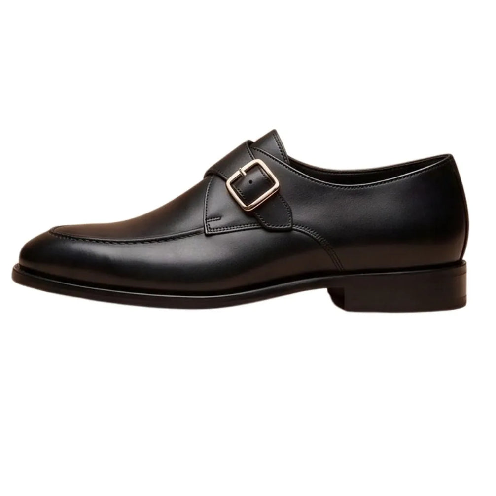Meina Plain Single Monk Single Monk for Men - Polished Monk Strap Shoes