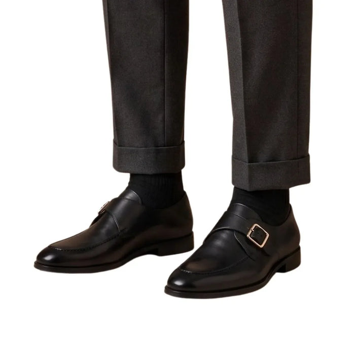 Meina Plain Single Monk Single Monk for Men - Polished Monk Strap Shoes