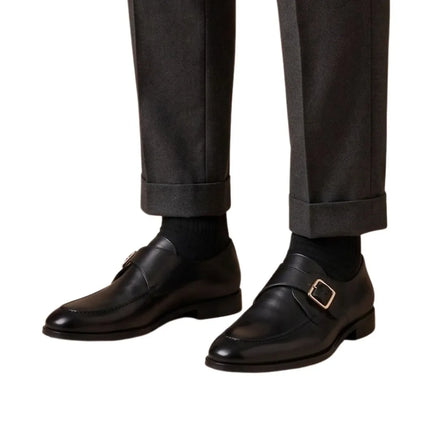 Meina Plain Single Monk Single Monk for Men - Polished Monk Strap Shoes