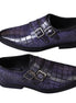 Moissac Croc-Embossed Patina Double Monk Strap for Men - Hand-Burnished Party Wear Shoes