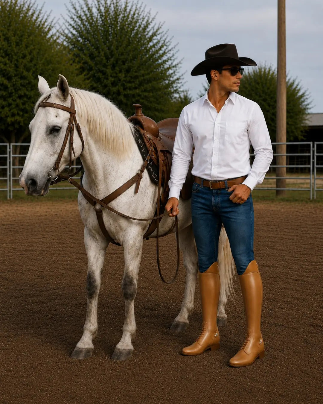 Verona Men's Patent-Top Polo & Horse Riding Boots – Black Leather Competition Boots