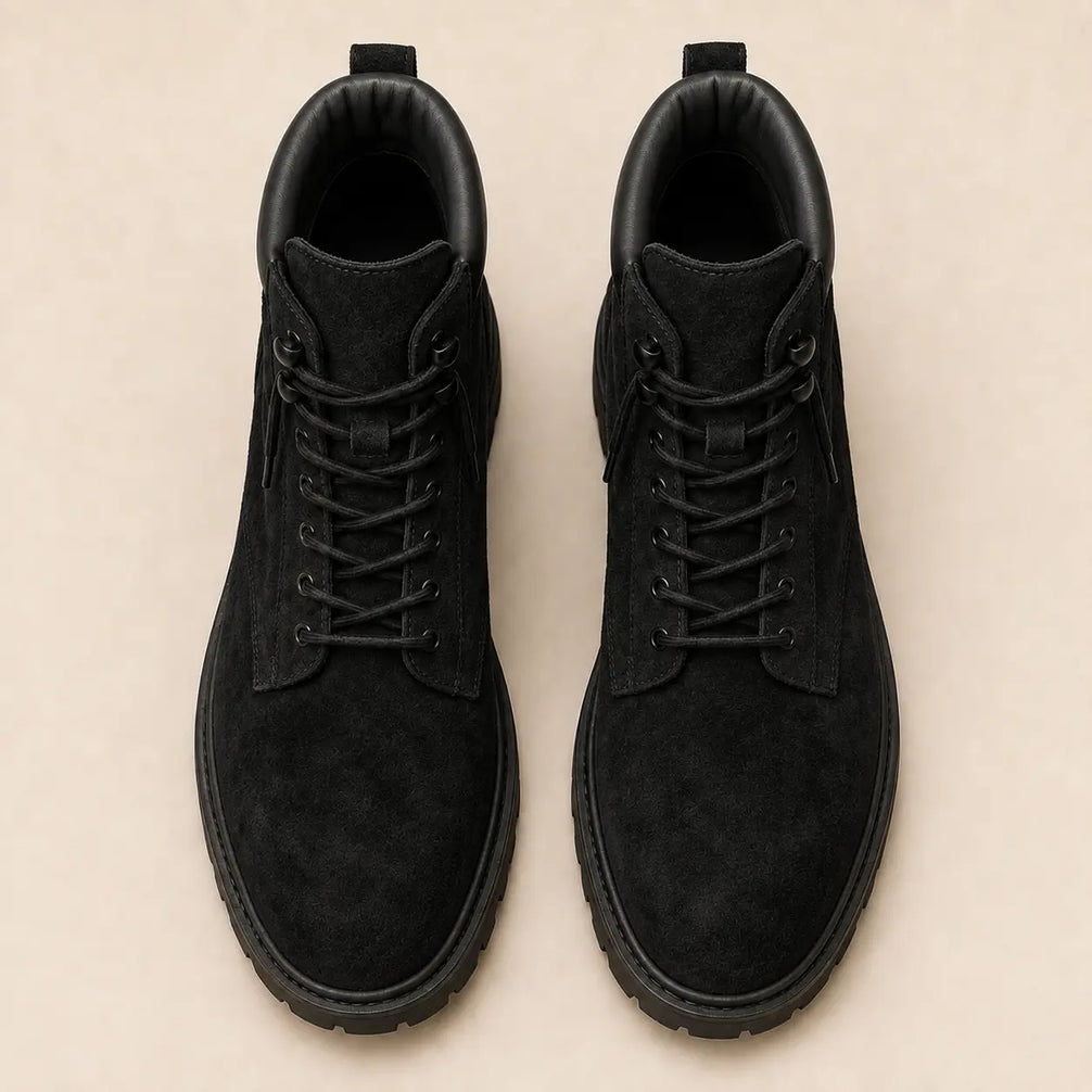 Mojave Suede Combat Boot for Men - Lug-Sole Lace-Up Leather Boots